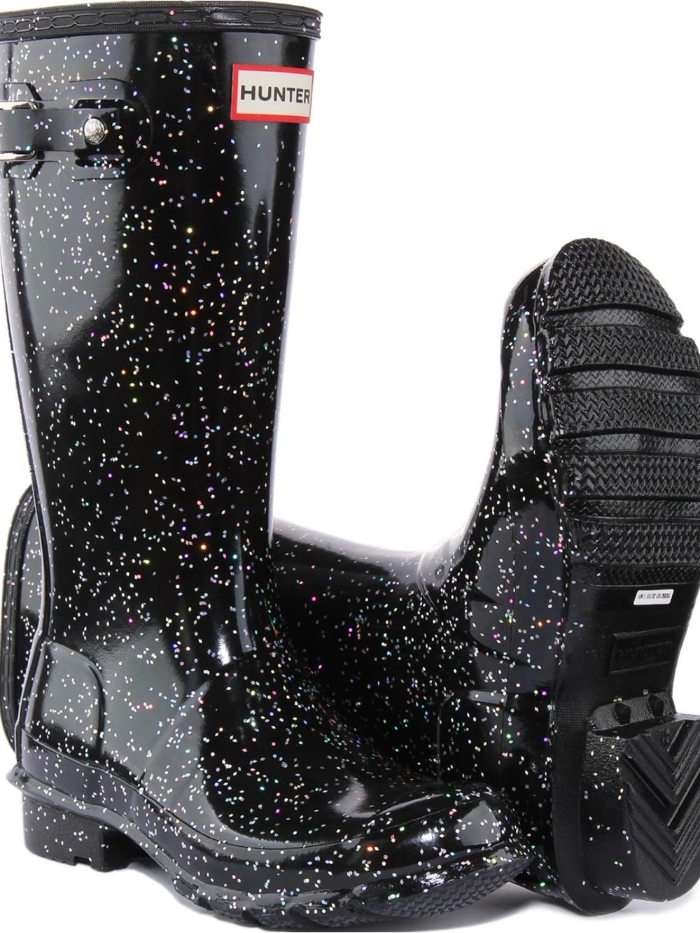 Hunter Black Sparkle Rain Boots